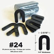 Deslauriers Econ-O-Shim - Black 2 5/16" x 3" x 1/4" Ribbed - Pack of 50